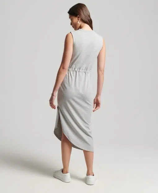 Superdry Studios Jersey Maxi Dress Light Grey Melange