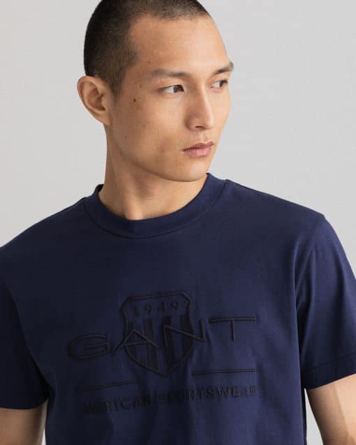 Gant Tonal Archive Shield T-shirt Evening Blue