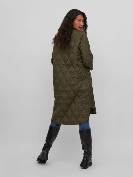 Vila Quila New Highlow Quilted Jacket Forest Night