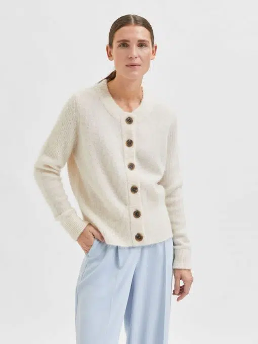 Selected Femme Sia Knit Cardigan Birch