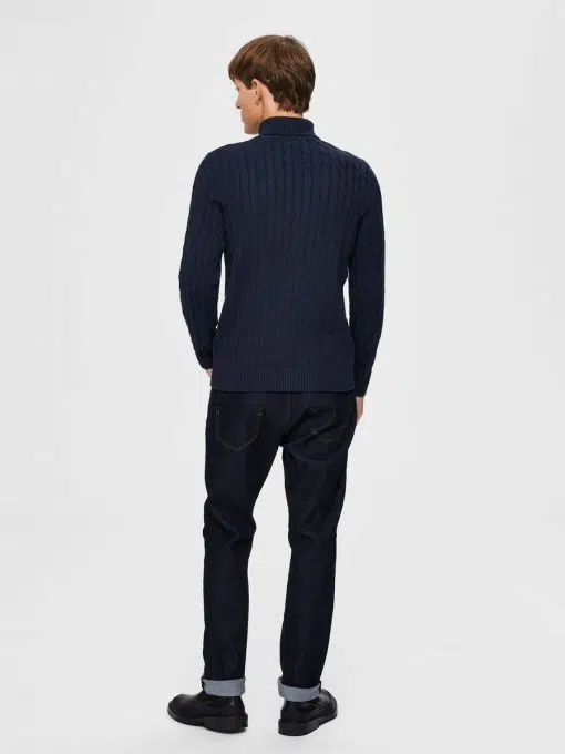 Selected Homme Ryan Structure Roll Neck Sky Captain