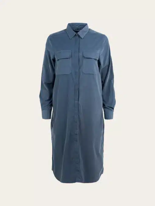 Knowledge Cotton Apparel Corduroy Shirt Dress China Blue