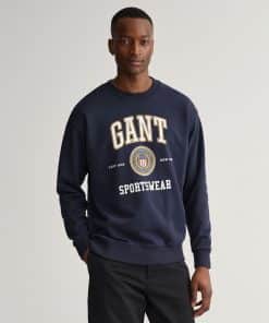 Gant Crest Shield Sweatshirt Evening Blue