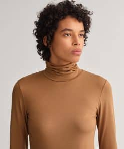 Gant Woman Jersey T-neck Roasted Walnut