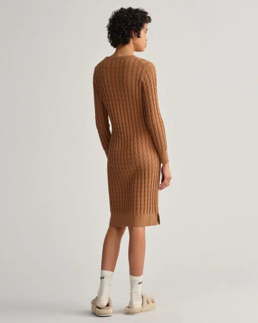 Gant Woman Twisted Cable Dress Roasted Walnut