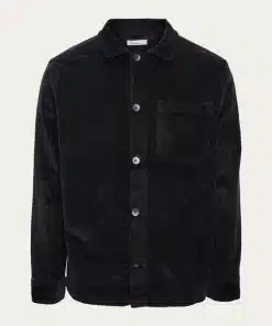 Knowledge Cotton Apparel Streched 8-Wales Corduroy Overshirt Black Jet