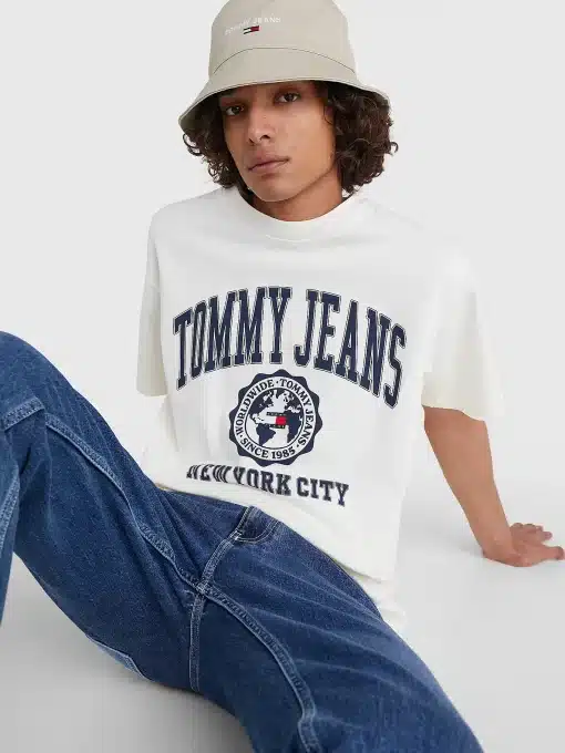Tommy Jeans College Logo T-shirt Ancient White