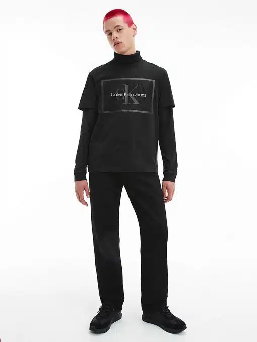 Calvin Klein Organic Cotton Mesh Logo T-Shirt Black
