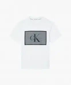 Calvin Klein Organic Cotton Mesh Logo T-Shirt White