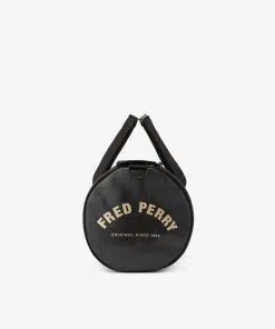 Fred Perry Tonal Barrel Bag Black