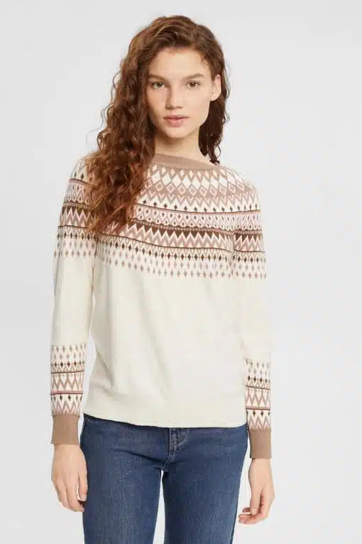 Esprit Jaquard Sweater Sand