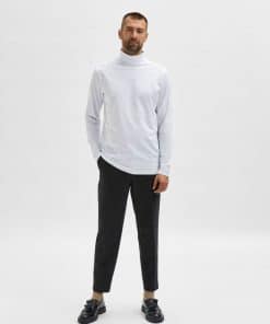 Selected Homme Rory Roll Neck Tee Bright White
