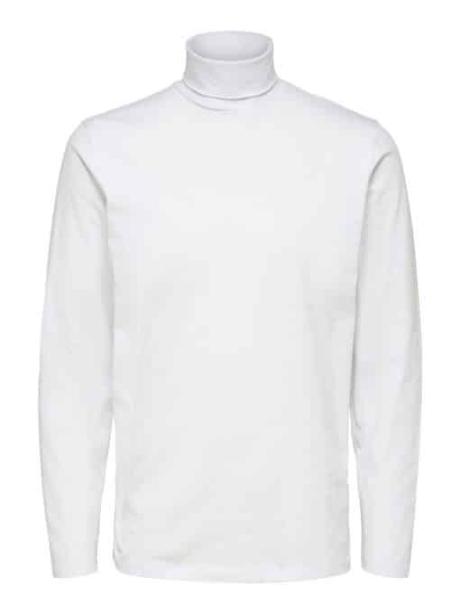Selected Homme Rory Roll Neck Tee Bright White