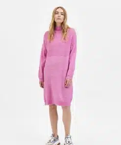Selected Femme Mola Highneck Knit Dress Phlox Pink
