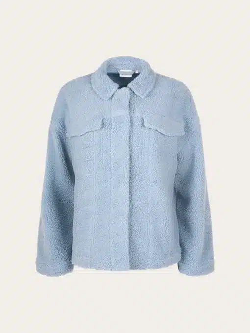 Knowledge Cotton Apparel Teddy Trucker Jacket Asley Blue