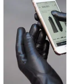 Sauso Kiia Touchscreen Leather Gloves Black