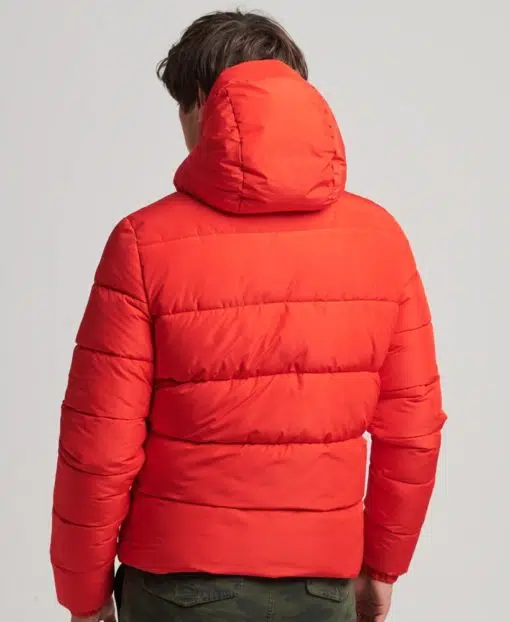 Superdry Sports Puffer Hooded Jacket Red