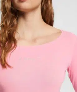 Esprit Long Sleeve Logo T-shirt Pink