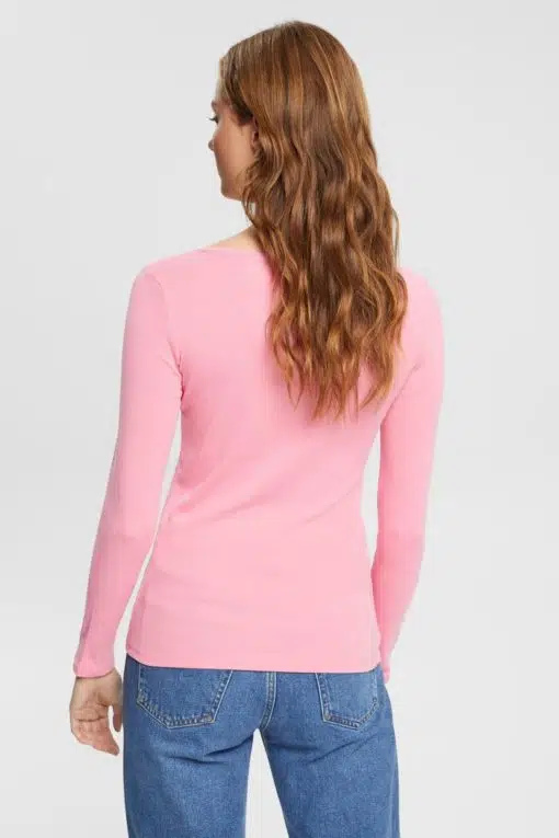 Esprit Long Sleeve Logo T-shirt Pink