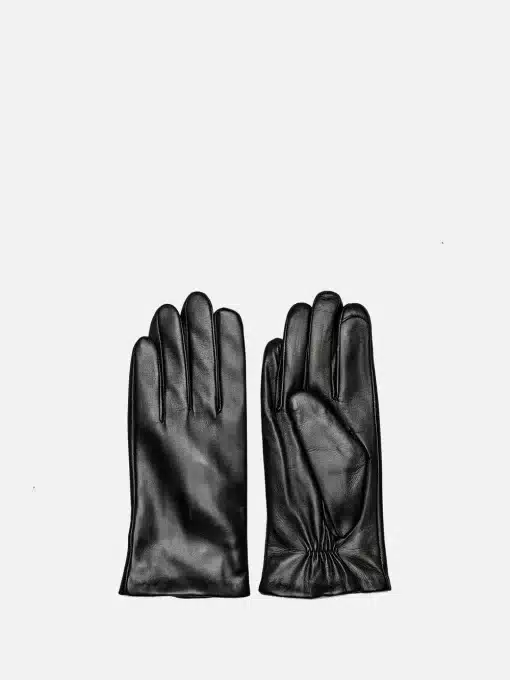 RE:DESIGNED Stacey Plain Leather Gloves Black