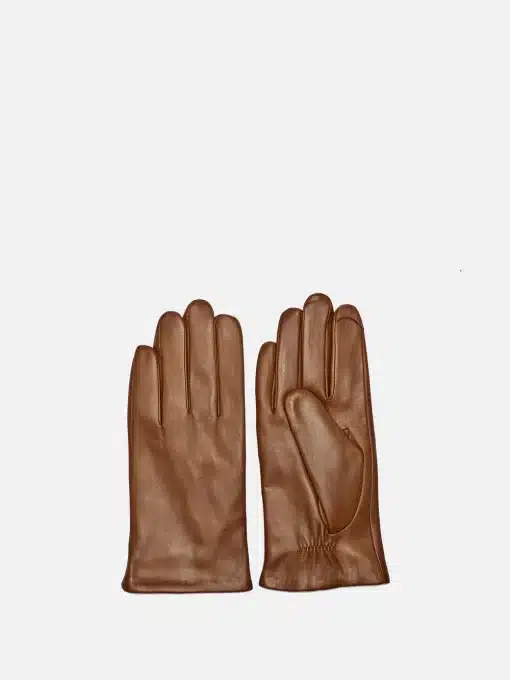 RE:DESIGNED Stacey Plain Leather Gloves Cognac