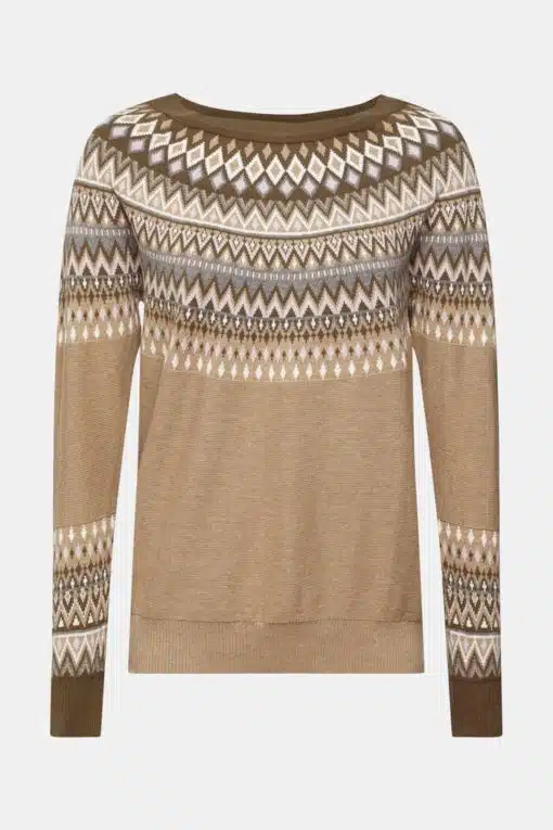 Esprit Jaquard Sweater Pale Khaki
