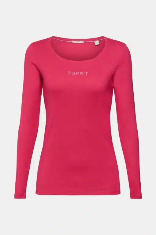Esprit Long Sleeve Logo T-shirt Dark Pink