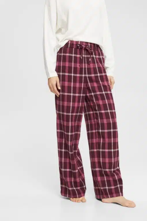 Esprit Flannel Pyjama Pants Bordeaux Red