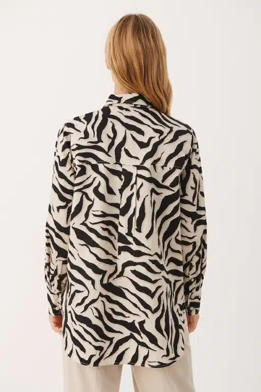 Part Two Varla Shirt  Zebra Print