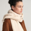 Gant Woman Wool Solid Woven Scarf Dry Sand