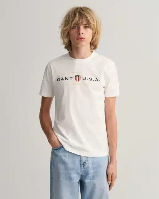 Gant Teens Banner Shield T-shirt White