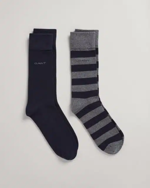 Gant Barstripe And Solid Socks 2-Pack