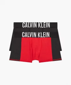 Calvin Klein 2 Pack Boys Trunks Redhot/Pvhblack