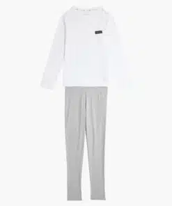 Calvin Klein Girls Pyjama Set White/Grey