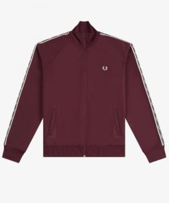 Fred Perry Taped Sleeve Track Jacket Oxblood