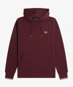 Fred Perry Tipped Hooded Sweatshirt Oxblood