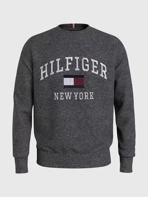 Tommy Hilfiger Modern Varsity Sweatshirt Heathered Speckled Dark Grey