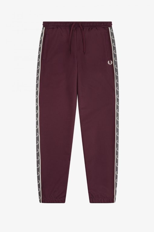 Fred Perry Taped Panel Track Pants Oxblood