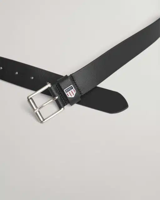 Gant Retro Shield Leather Belt Black