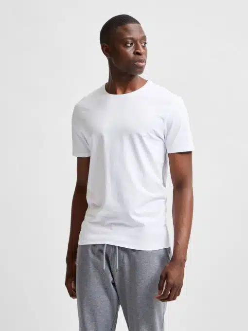 Selected Homme New Pima O-Neck Bright White
