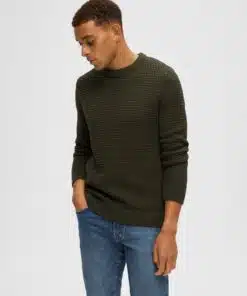 Selected Homme Remy Structure Knit Forest Night
