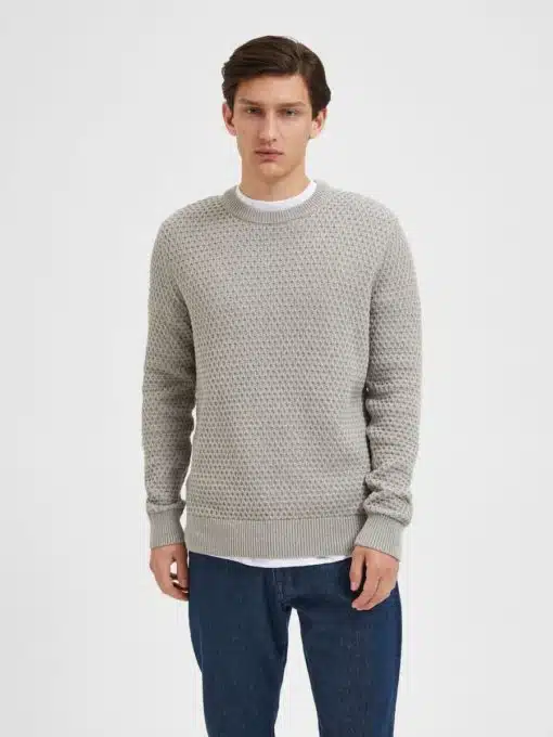 Selected Homme Remy Structure Knit Ghost Gray