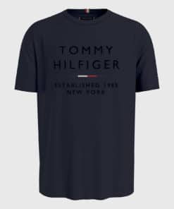 Tommy Hilfiger Stacked New York Flock Tee Blue