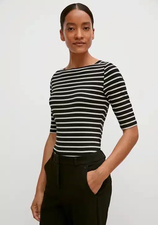 Comma, Striped T-shirt Black