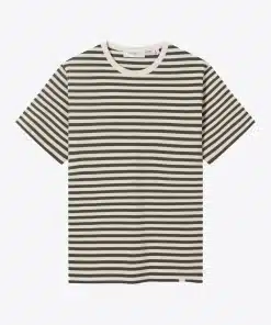 Les Deux Adrian Stripe T-shirt Olive Night/Ivory