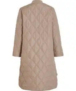 Vila Quila New Highlow Quilted Jacket Simply Taupe