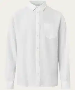 Knowledge Cotton Apparel Custom Fit Linen Shirt Bright White