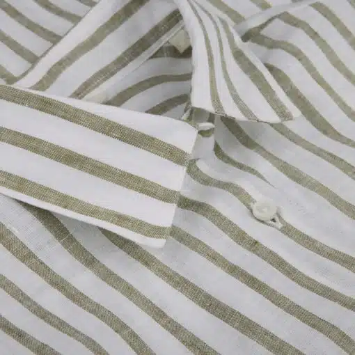 Stenströms Siri Green Striped Linen Shirt