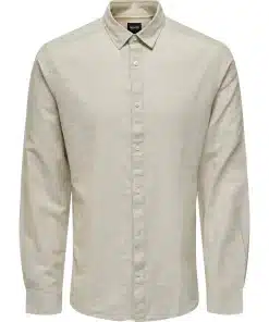 Only & Sons Caiden Life Linen Solid Shirt Chinchilla