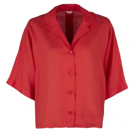 Ellie Red Linen Shirt